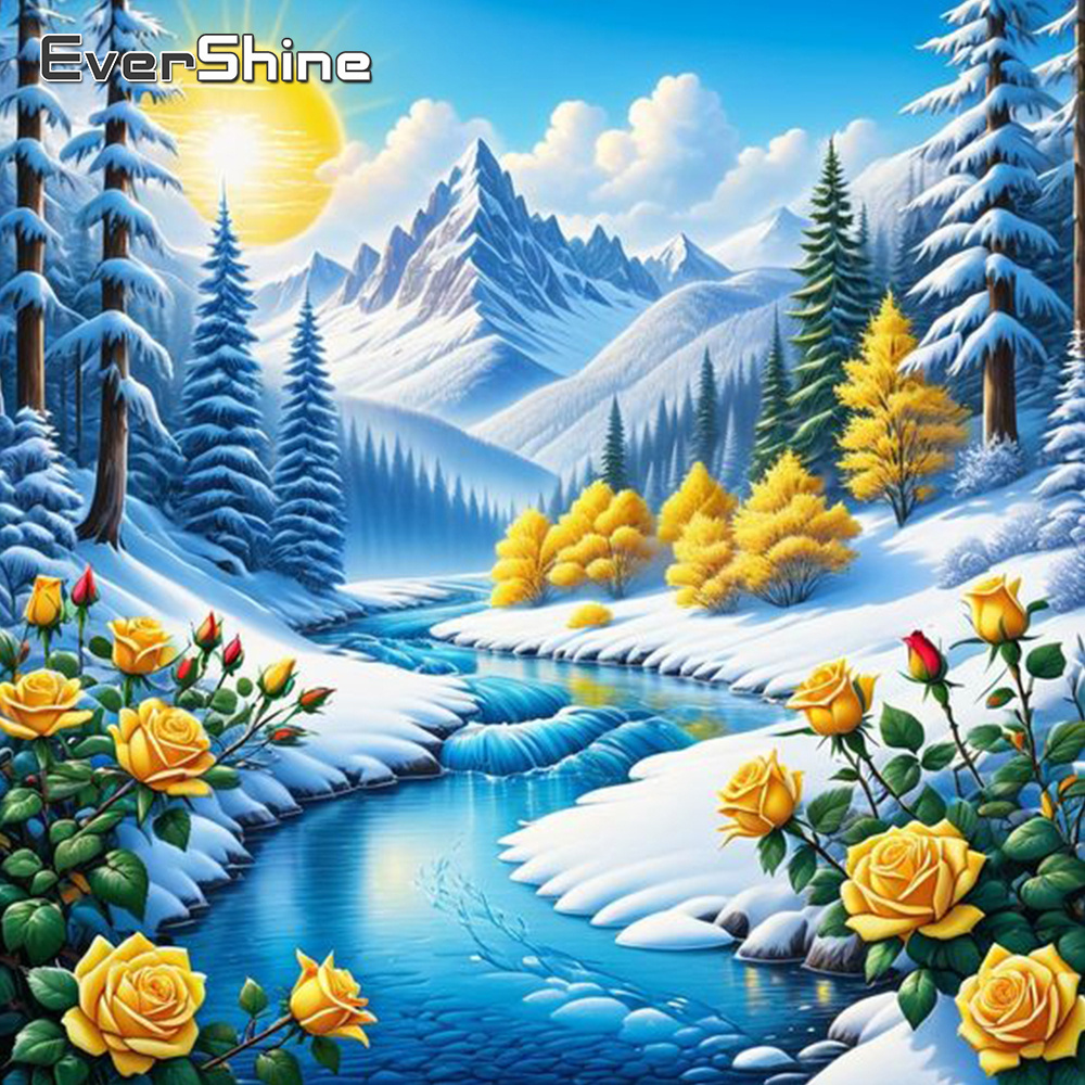 Photo Mosaic Print - Evershine نهر الماس اللوحة المشهد جديد
