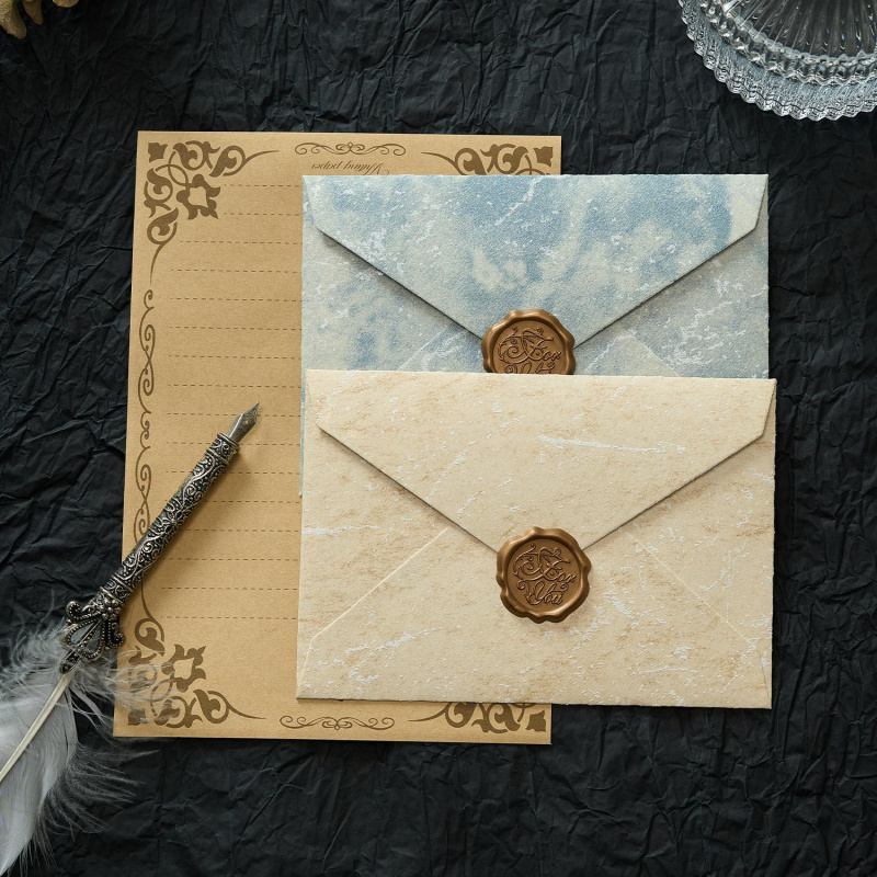 5 قطعة مغلف الظل المذهبي قناة  - مراجعة Wax Seal Letter Kit وسعره